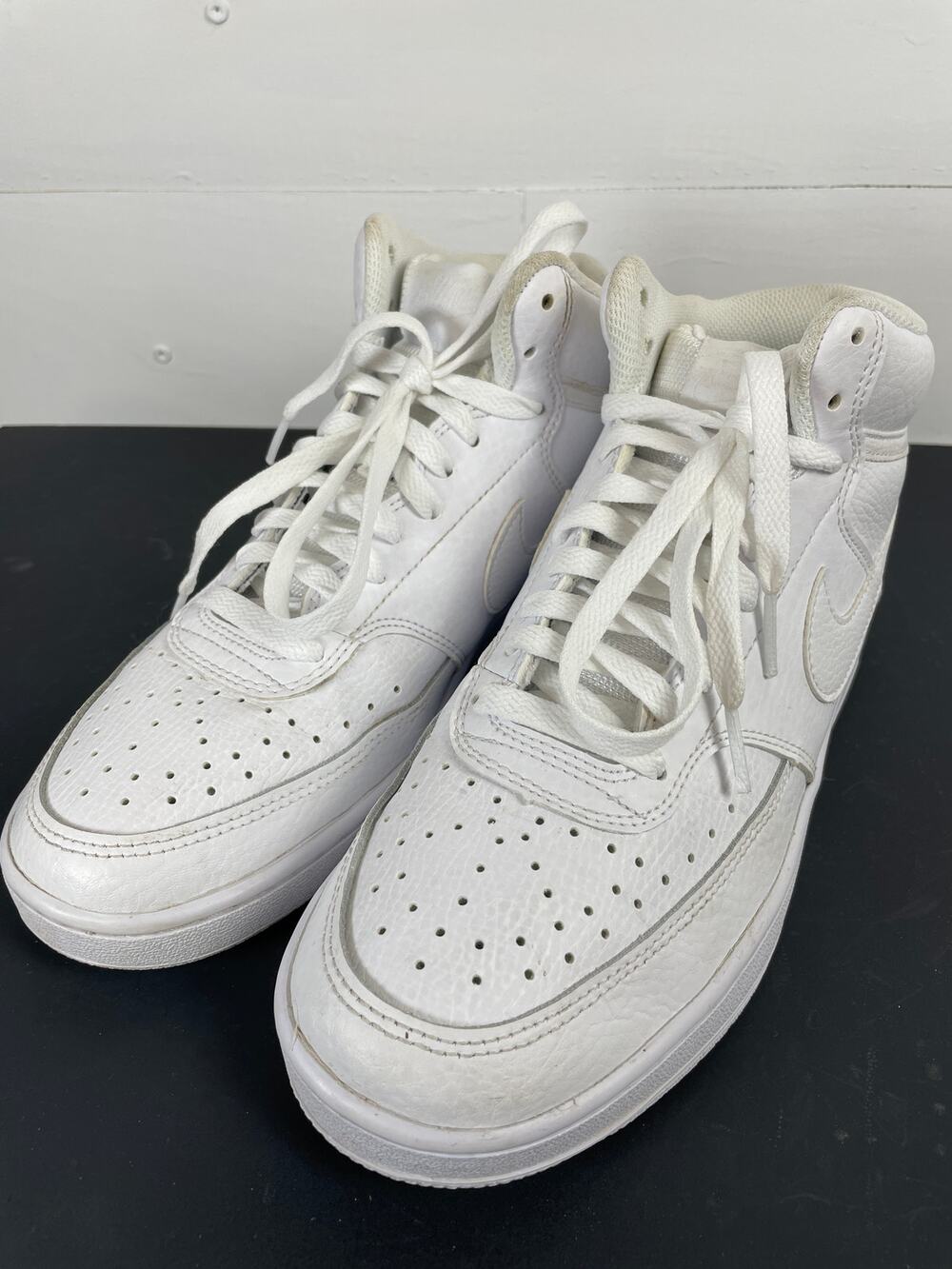 Nike Court Vision Mid Triple White Sneakers CD5436-100 Women's Size 9 Retro